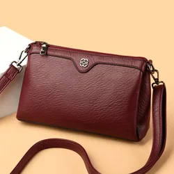 Luksusowe torebki damskie Projektant Wysokiej jakości miękkie skórzane torby na ramię Casual Solid Color CrossBody Bags for Women 2024 Sac