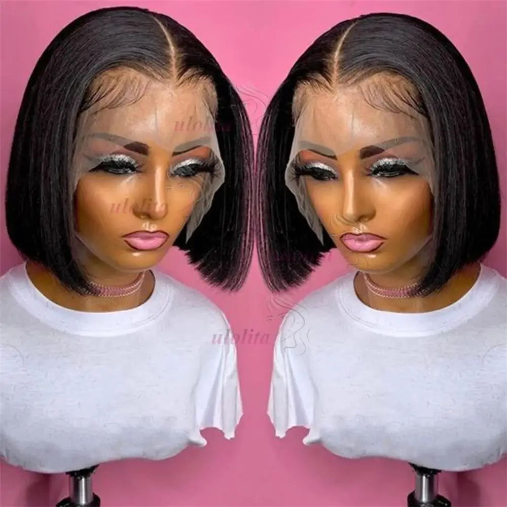12 Zoll Gerade Pixie-Cut-Perücke Transparente Spitze Brasilianisches Echthaar 13×4 Echthaar-Perücken Kurze Bob-Perücke Spitzenperücke für Schwarze Frauen – Detail 7