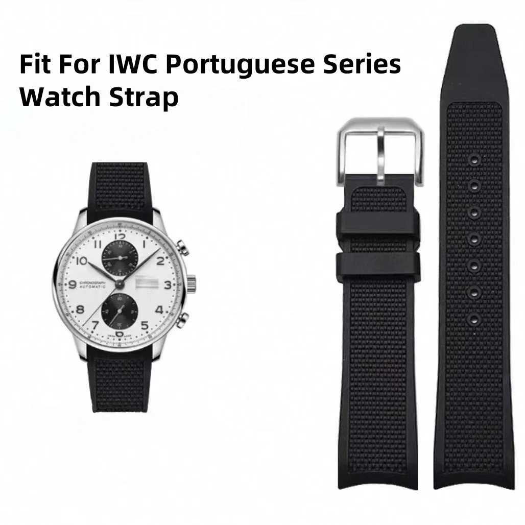 

20mm FKM Rubber Watch Strap For IWC Portuguess Series Curve End Design Fit Watch Perfectly