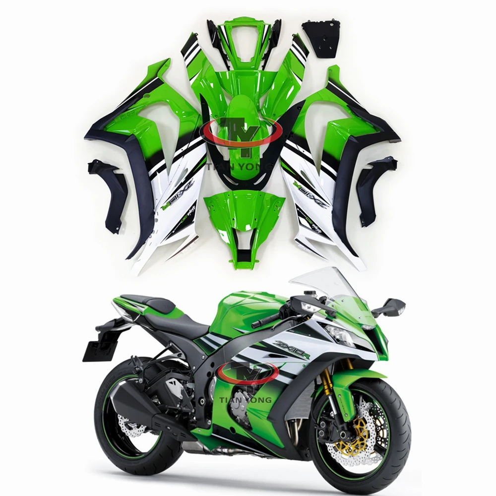 

Green White Gradient Printing For Kawasaki ZX10R ZX10 R ZX 10R 2011 2012 2013 2014 2015 Full Fairing Kit Bodywork Cowling