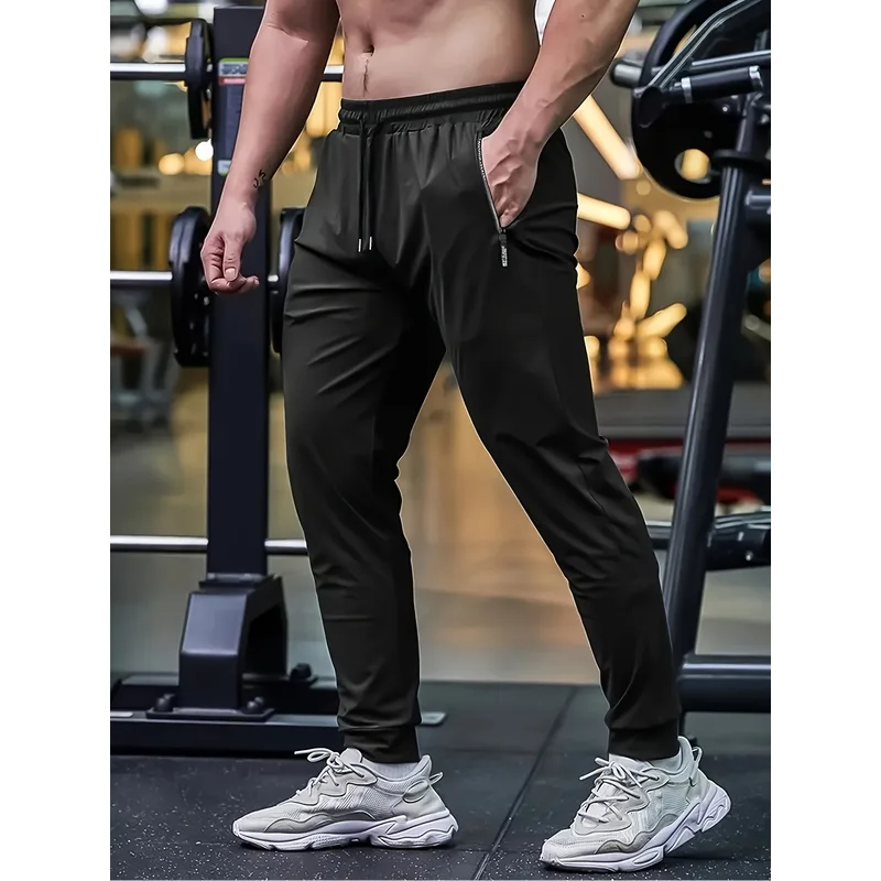 Ice Silk Pants Men's Summer Training Pants Men's Gym Sports Pants Golf Clothes Breathable Quick Drying Refreshing Jogging Pants