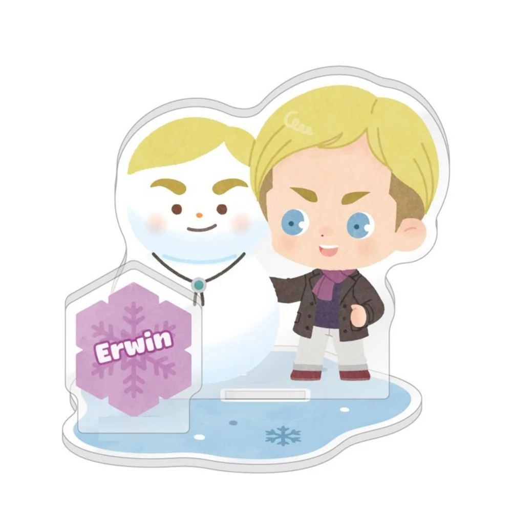 Attack on Titan Acrylic Stand Keychain Eren Yeager Levi Ackerman Erwin Smith Hange Zoe Winter Q Version Kawaii Desktop Decor