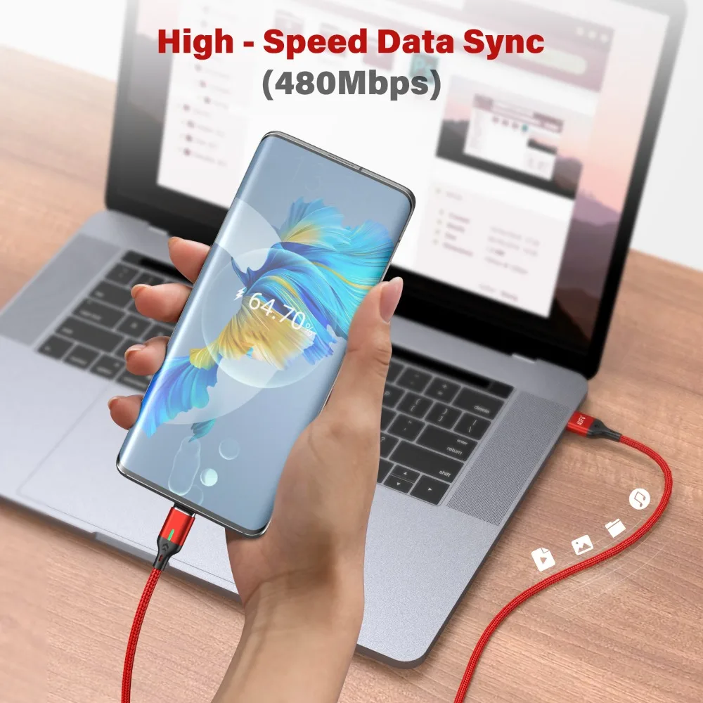 AUFU Magnetic Charging Cable USB Type C Magnetic Phone Charger Cable For Iphone 14 Magnet Cable Micro USB Android Charge Cord