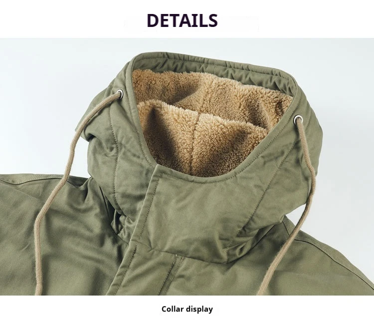 Neue Winter-Herrenjacken mit Kapuze und Pelzkragen, Warme Lange Fleece-Jacken, Hochwertige Outdoor-Freizeitjacken für Männer – Detail 18