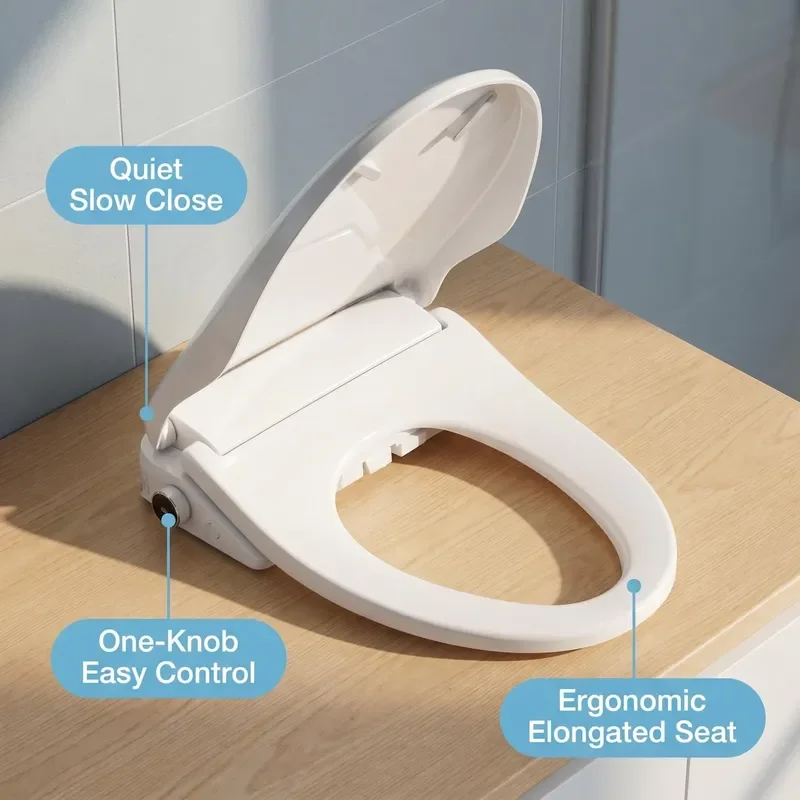 Electronic Smart Bidet Seat Elongated U-Shape V-Shape PP Material Fully Automatic Remote Control Easy Install 220V Instant view 5