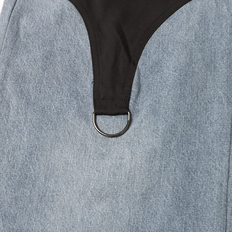 ANJY 秋の新女性のシックなファッション Y2K エレガントなハイストリートパッチワーク非対称デニムパンツカジュアルヴィンテージストレートジーンズ A7203