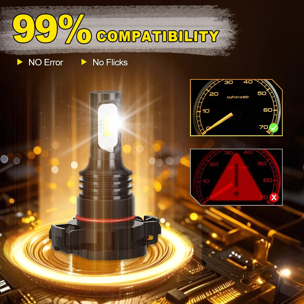 لبيجو 3008 MPV 2009 2010 2011 2012 2013 2014 2015 2016 2 قطعة الجبهة LED أضواء الضباب لمبات 80 واط السوبر مشرق السيارات الضباب مصباح 12 فولت #4