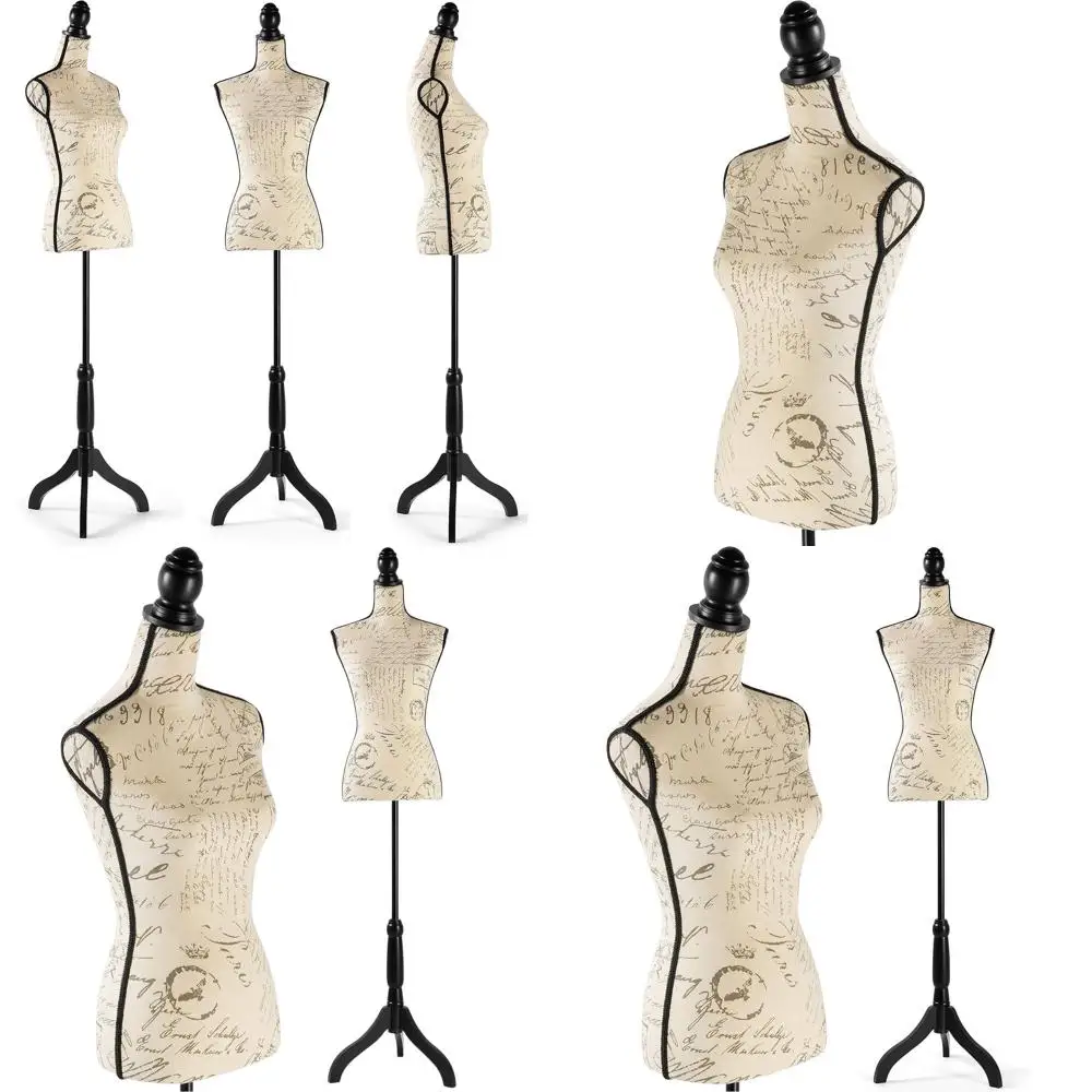 

Adjustable Height Female Mannequin with Tripod Base, 52-67, for Display in Beige