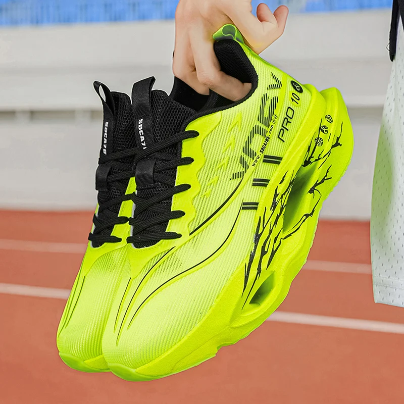 Herren-Freizeitsportschuhe mit Carbonplatte zur Laufunterstützung, atmungsaktivem Mesh, bequemen, niedrigen Schnürschuhen für Trailrunning, Zero-Drop-Sohle, langsamem Rückprall, rutschfest, geeignet für Fitnessstudio, Jogging und Camping. – Detail 29