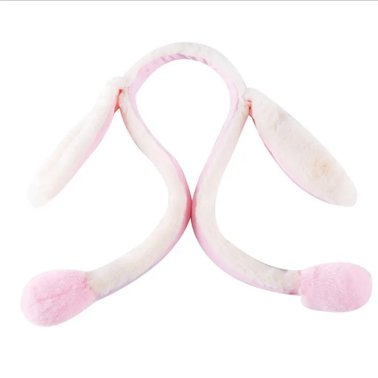 Tiktok Same Style Ears Moving Cute Internet Popular Air Bag Hair Accessories Plush Rabbit Ear Hairband