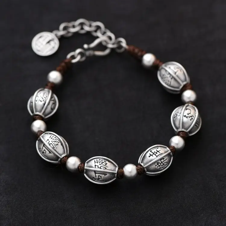 NY 2023 New True Word Transit Bead Bracelet Men's and Women's Vintage National Style Woven Bracelet Handstring