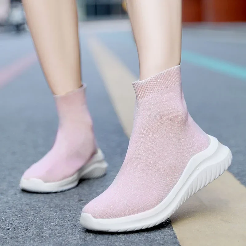 High-top Sock Sneakers Men Trendy Hip-hop Sports Shoes Women Mesh Breathable Jogging Shoes Oversize Walking Male Shoes 남자용 신발