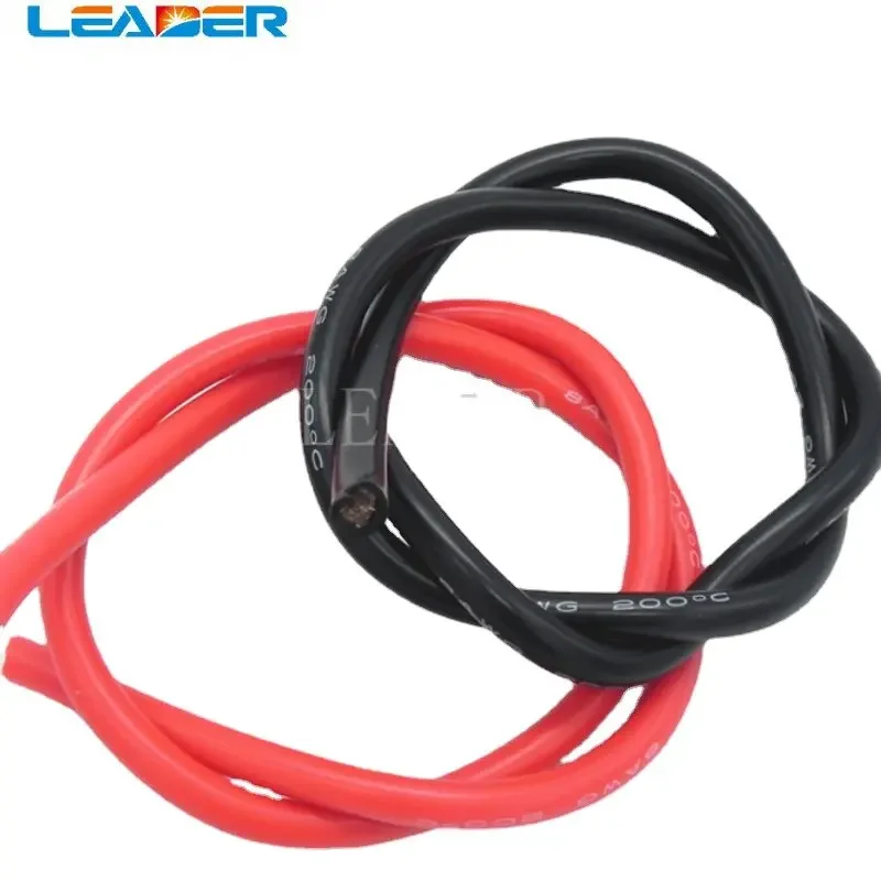 1 Meter Black+1 Meter Red 8AWG/ 10AWG High Temperature Soft Silicone Cable Silica Gel Wire Heatproof Tinned Copper Power Cable