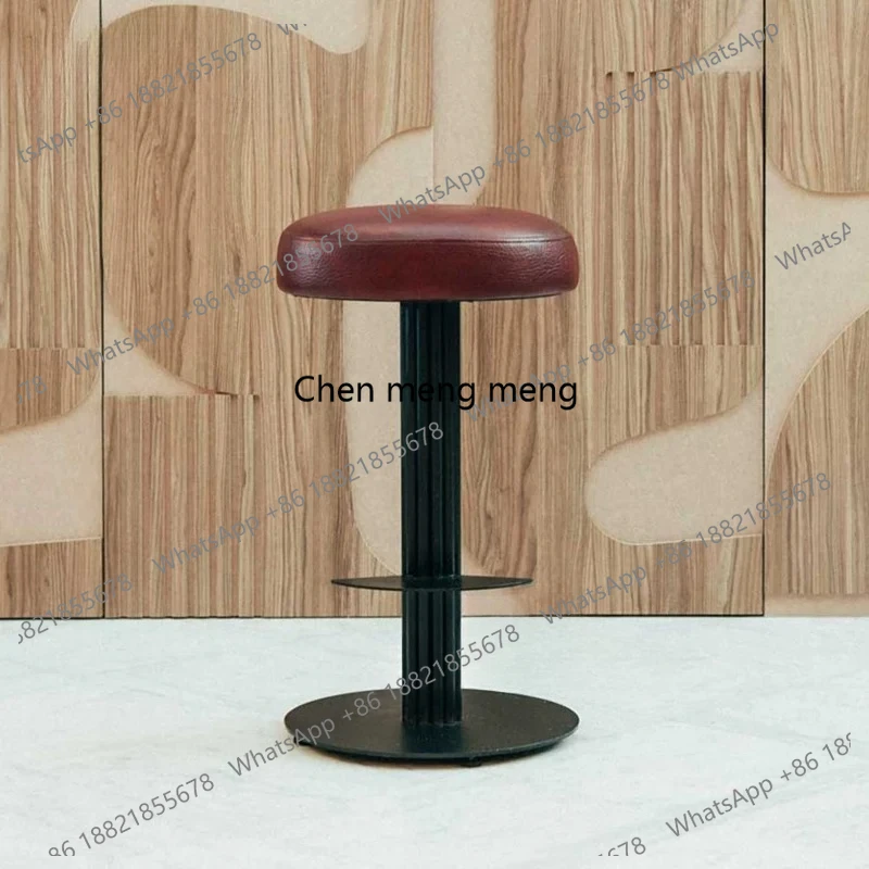 

Italian minimalist light luxury bar chair modern simple metal high chair creative front desk bar stool