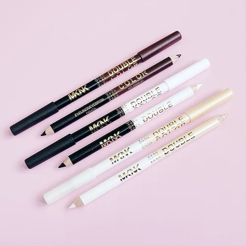 Imagen 2 del producto 1/12 Uds delineador de ojos de doble cabeza lápiz delineador de ojos de madera impermeable delineador de ojos a prueba de sudor duradero no es fácil de desgarro cosméticos