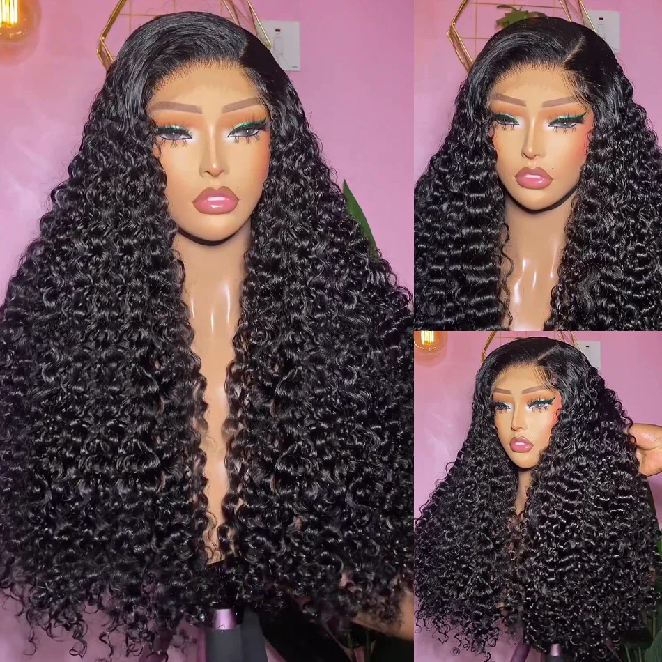 Deep Wave Lace Front Wigs Human Hair Wigs for Women 13x4 HD Transparent Deep Curly Lace Frontal Glueless Wigs Human Hair