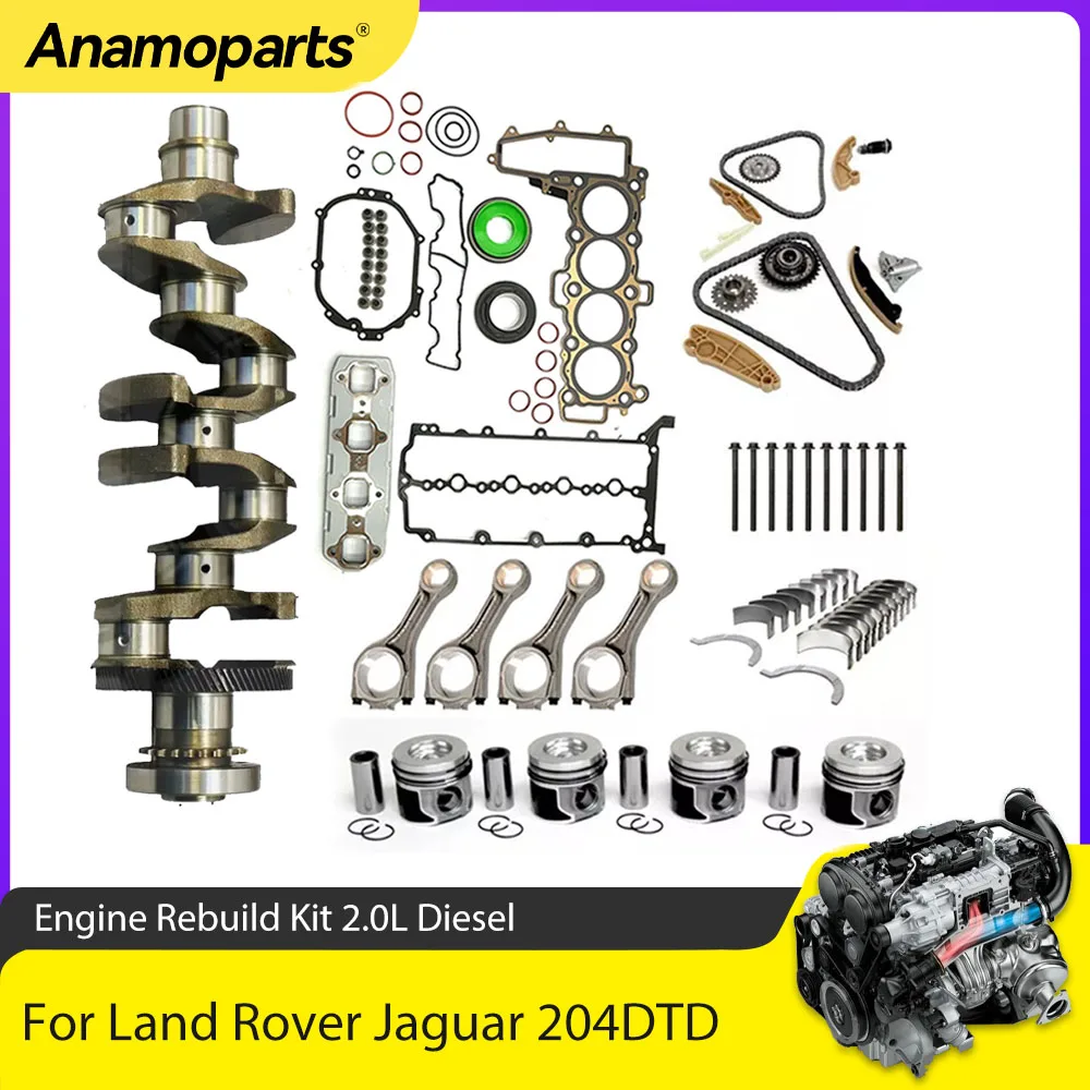 Engine Parts Rebuild Gasket Set Piston Kit Crankshaft Fit 2.0 L Diesel 204DTD AJ20D4 For Land Rover Discovery Jaguar XE XF 2.0L