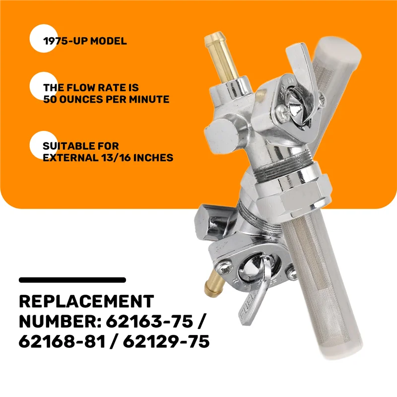 

High Flow Gas Petcock /Fuel Valve For Davidson 62168-81 62163-75 62129-75