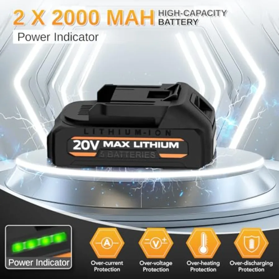 مسدس السد الكهربائي 10 أونصة/300 مل مع نظام يعمل بالبطارية 20 فولت يتضمن بطاريتين 2.0 أمبير في الساعة و4 إعدادات للسرعة 9 قطع من السيليكون #3