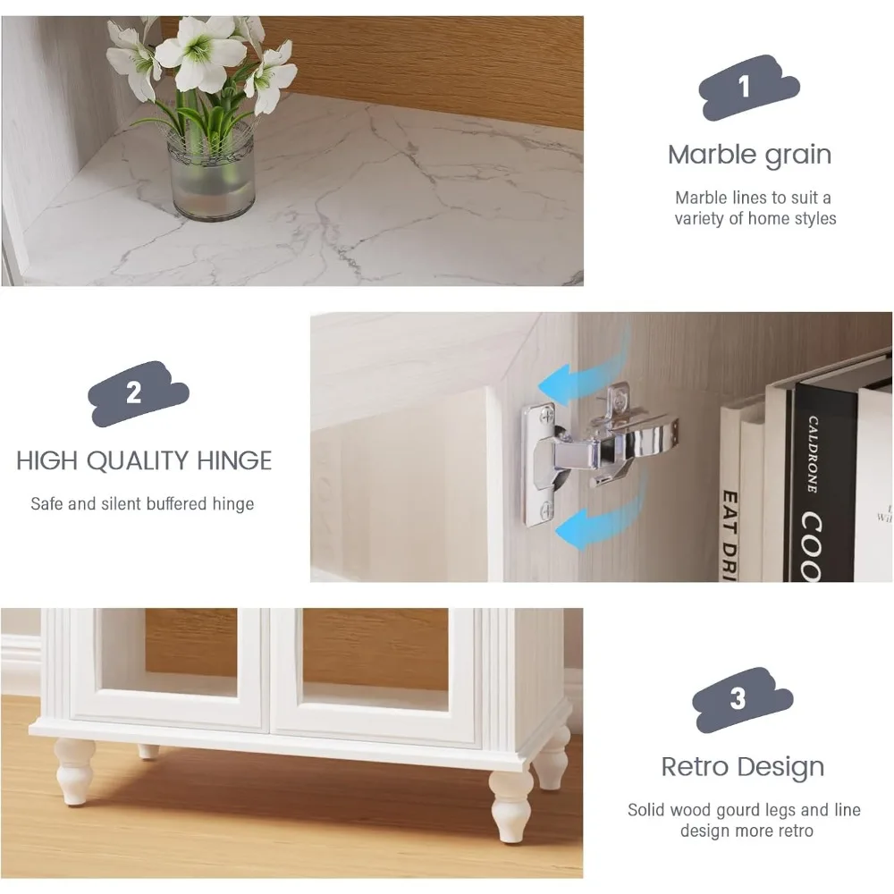 Armadietto da bar ad arco vintage da 72 pollici con ripiani, ripiani regolabili e presa di corrente per vino e bevande