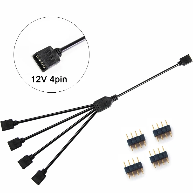 การซิงโครไนซ์แผงวงจรคอมพิวเตอร์ที่แยกสายไฟ RGB 12V 4Pin/5V สายเชื่อมต่อการถ่ายโอน3pin ซิงค์ออร่า