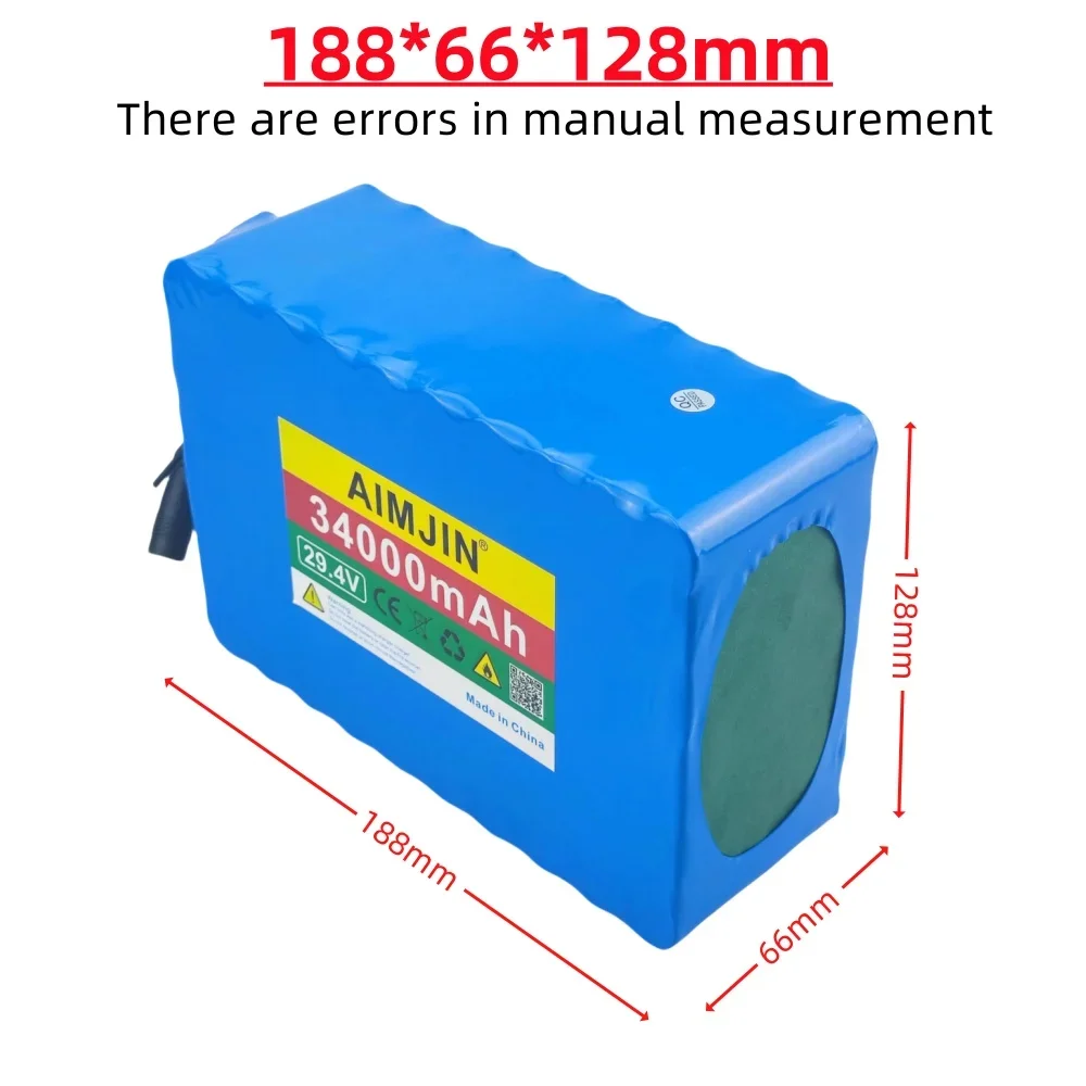 حزمة بطارية ليثيوم 29.4 فولت 34000 مللي أمبير في الساعة 18650 7S10P مع BMS للسكوتر والدراجات والمكونات القابلة للاستبدال #4