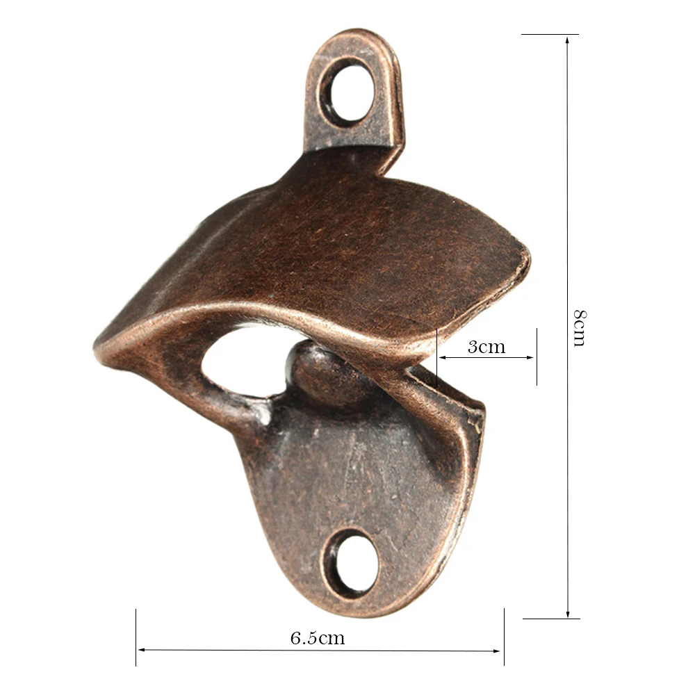 10PCS Wall Mounted Beer Bottle Opener Zinc Alloy Soda Beer Wine Bottle Opener Vintage Heavy Duty Bottle Opener for Kitchen Party