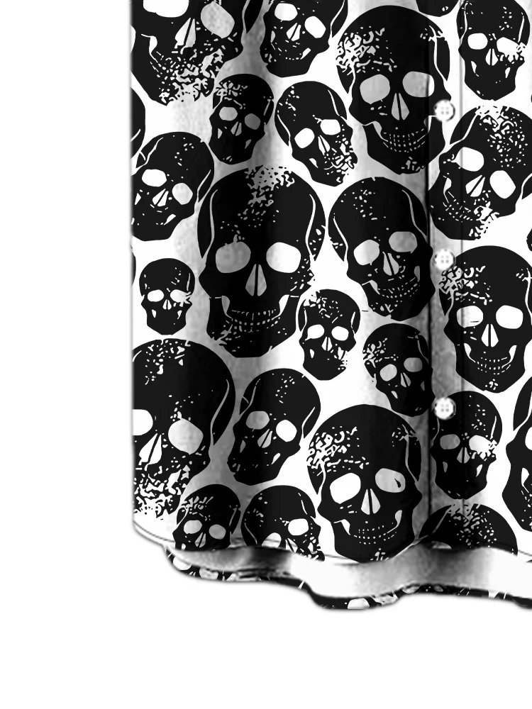 Skull 3D stampa digitale camicie stile gotico estate sciolto per il tempo libero camicia a maniche corte Street Hip Hop moda uomo camicia con bottoni