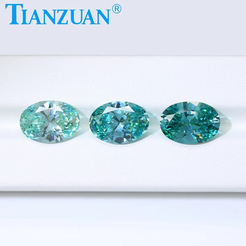 

Sparkling Oval Shape Synthetic Paraiba Color Zirconia Brilliant Cut Loose Stone Lab-Created CZ Zirconia Gems for Rings Making