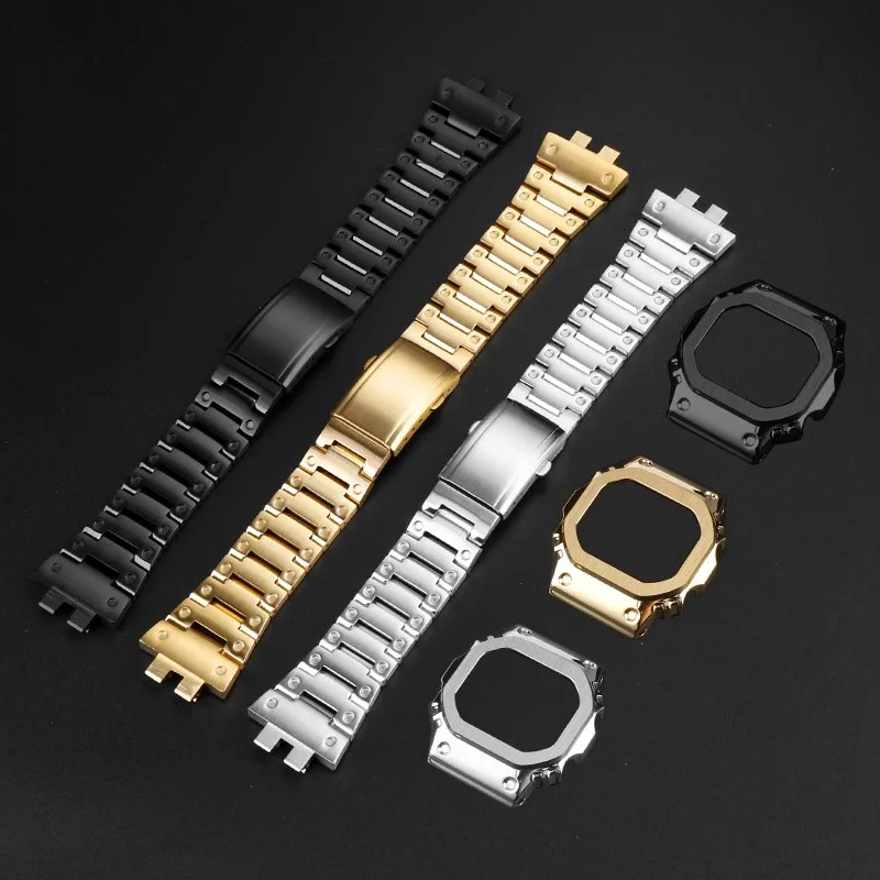 For Casio G-SHOCK series 40th anniversary GMW-B5000 metal strap stainless steel case set tool metal Men's watch accessories