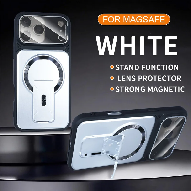 Dual-Linsen-Schutzhülle mit Ständer für MagSafe Samsung S26 S25 FE S24 S23 Ultra A17 A37 A57 A56 A36 A26 A16 A06 A07 aus mattem PC