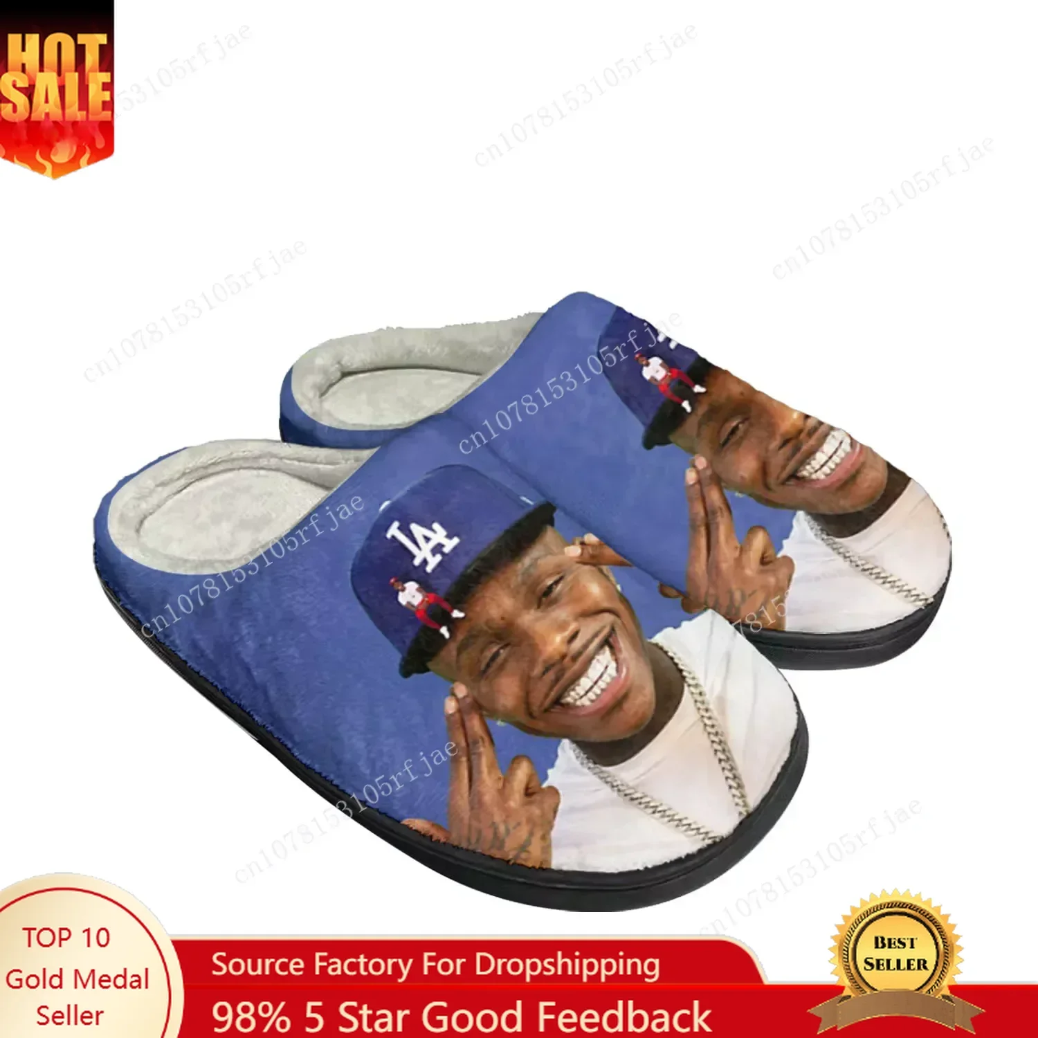 

DaBaby Rapper Music Pop Blue Home Cotton Custom Slippers Mens Womens Sandals Plush Bedroom Casual Keep Warm Shoe Thermal Slipper