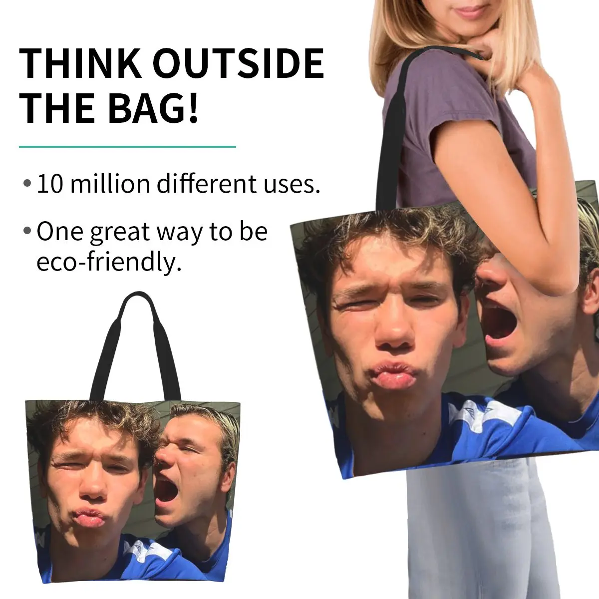 Marcus And Martinus Sweden Norway Eurovision Shopping Tote Bag Canvas Shoulder Bags Shopper Grocery Handbag for Women