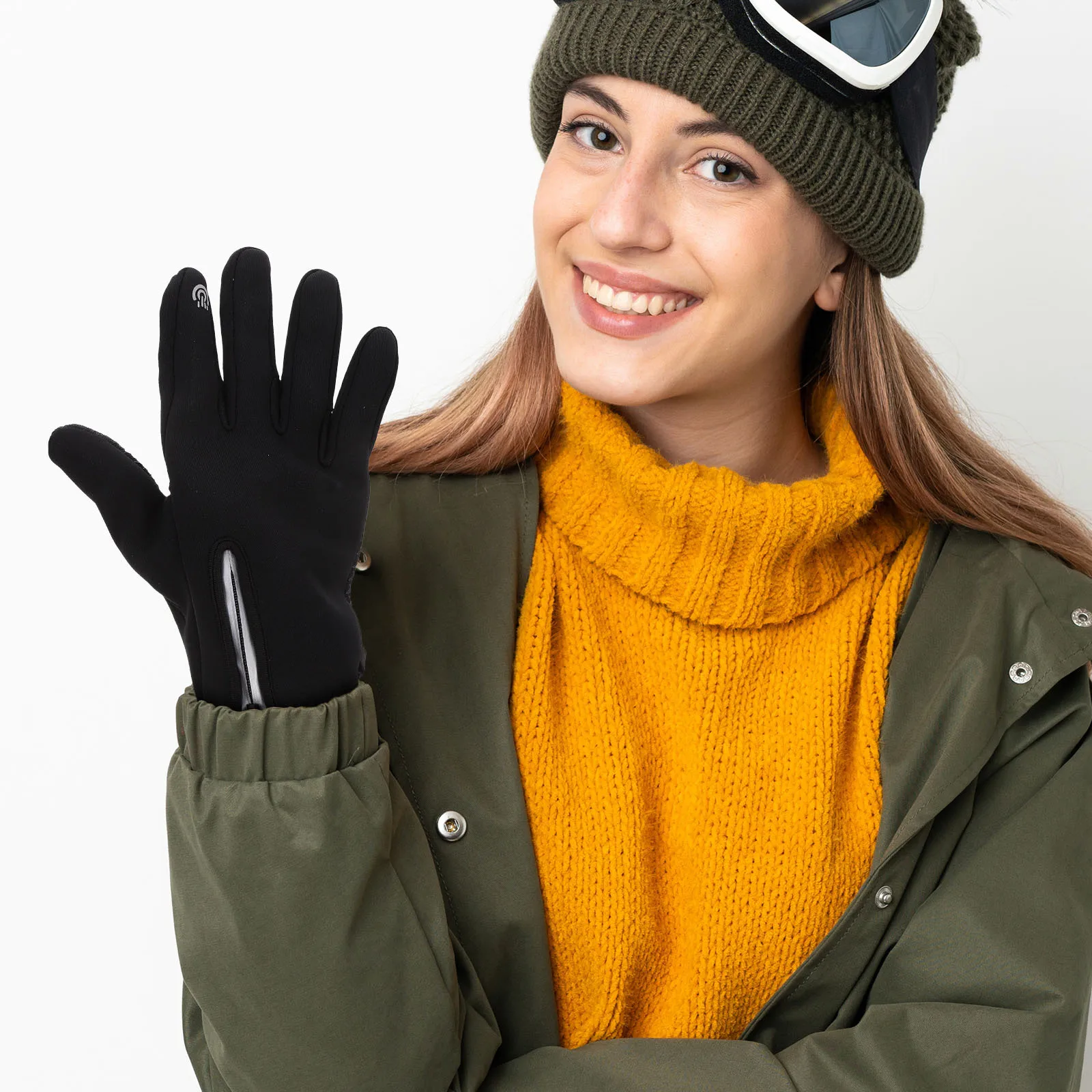 

1Pair Men Outdoor Waterproof Warm Gloves Touch Screen Fitness Riding Non-Slip Winter Windproof Gloves for Cycling Skating