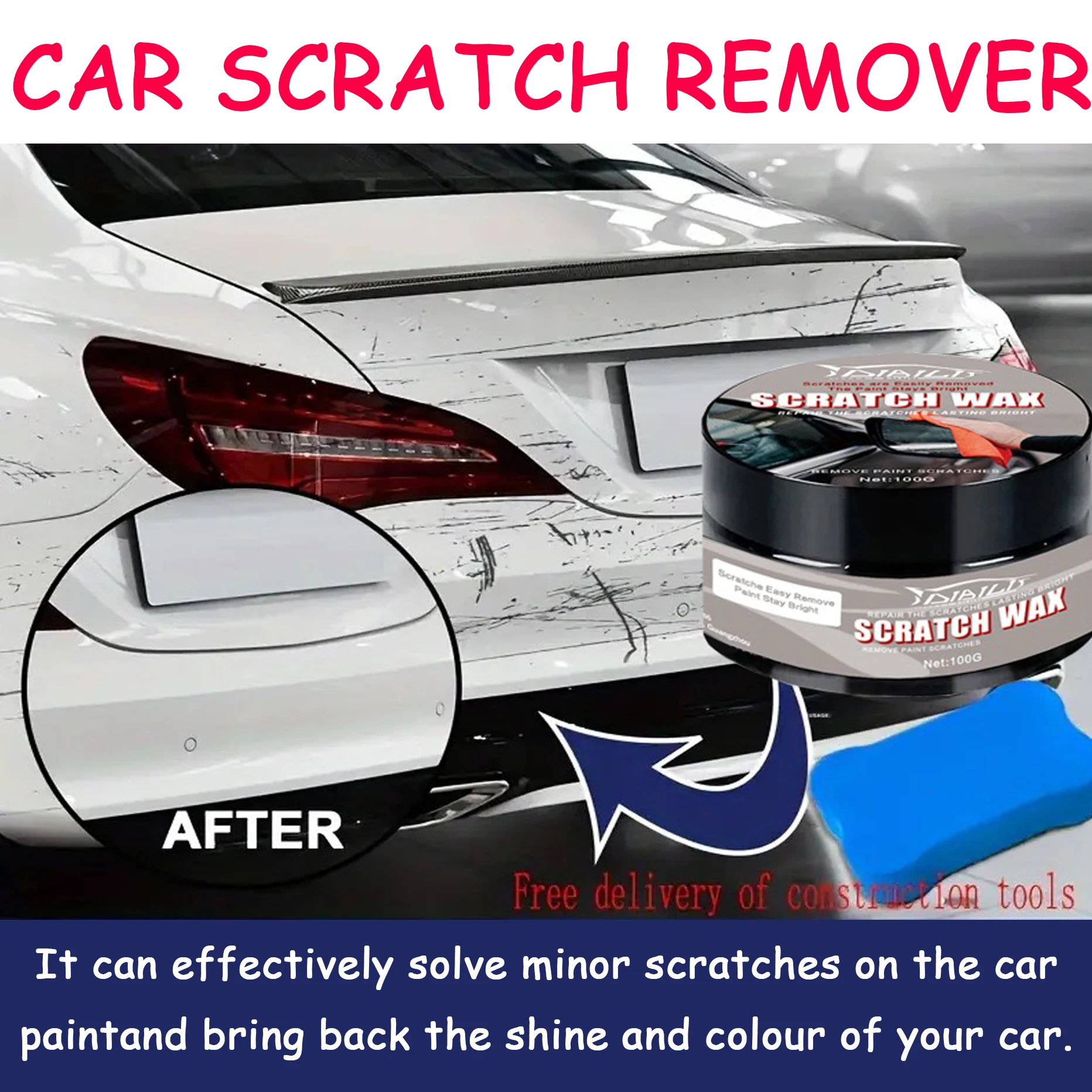 

Воск для полировки автомобиля, ремонт царапин и восстановление блеска, покрытие для защиты от ультрафиолета автомобиля/мотоцикла, обслуживание краски