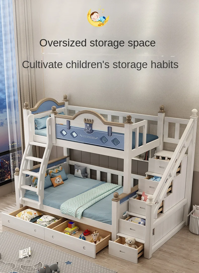 

Cherry wood upper and lower beds Bunk beds All solid wood combined child and mother beds Children's bed High and low bed Two-l
