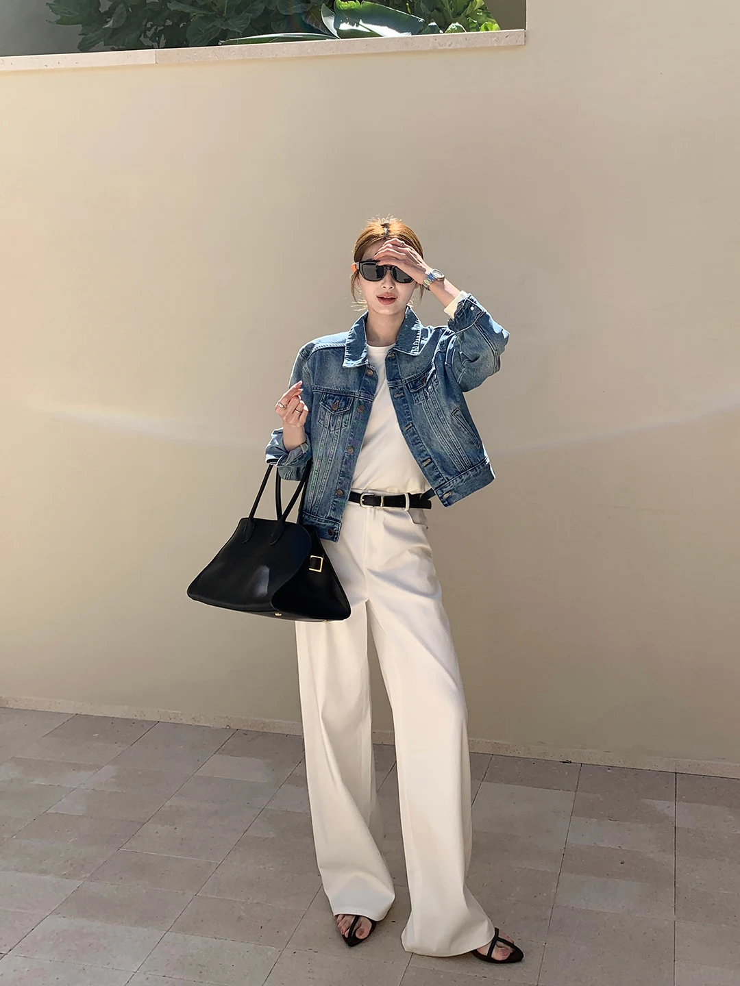 

Женские повседневные брюки Maven Lin с высокой талией, прямые, свободные, для работы, белые, простые, из смеси хлопка, полиэстера и спандекса