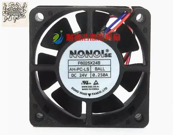 

Ltsf For NONOIse F6025X24B DC 24V 0.25A 60x60x25mm 2-Wire Server Cooling Fan