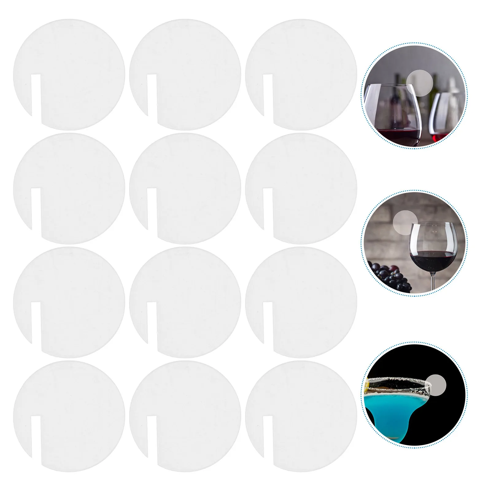 

60Pcs Acrylic Round Drink Tags Wine Glass Markers Decorative Reusable Party Accessories Wine Cup Markers Gathering Drink Tags
