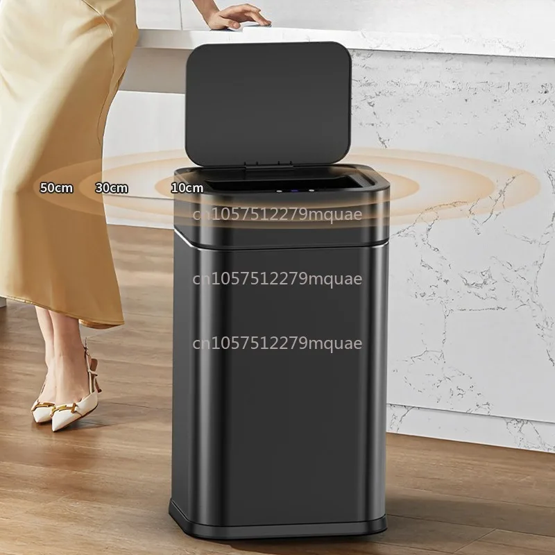 Household Cleaning Tools Accessories 360° Fully Intelligent Sensor Trash Can Creative Rectangle Waterproof Waste Bins Luxury