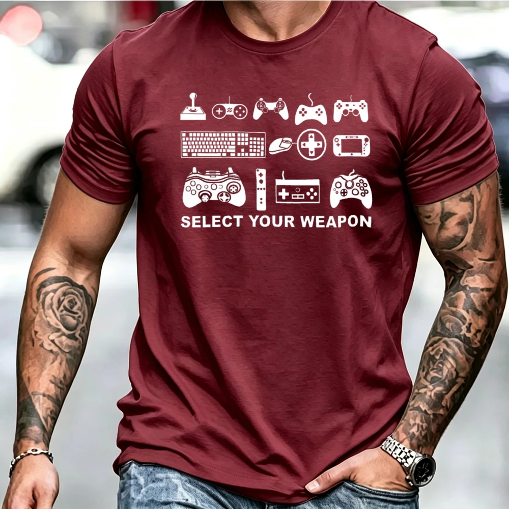 Select Your  Game Controller Tshirt Retro Gaming Gamer Graphic Tee Vintage Video Joystick Keyboard Short Sleeve Casual Top