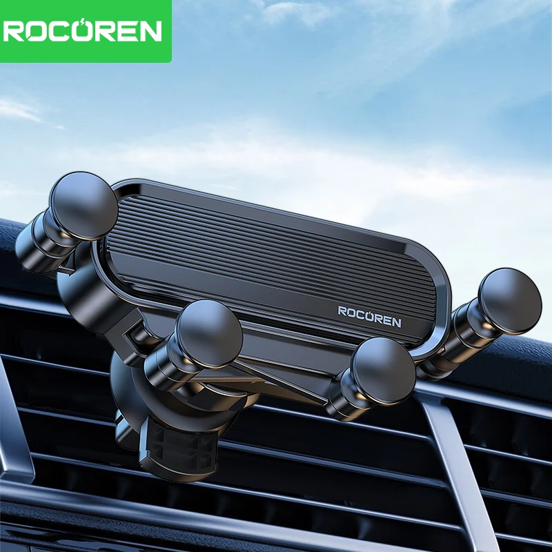

Гравитационный автомобильный держатель Rocoren для телефона, крепление на вентиляционное отверстие, держатель для сотового телефона, Универсальная автомобильная подставка 4,1-6,7 дюйма для iPhone 15 14 13 Xiaomi