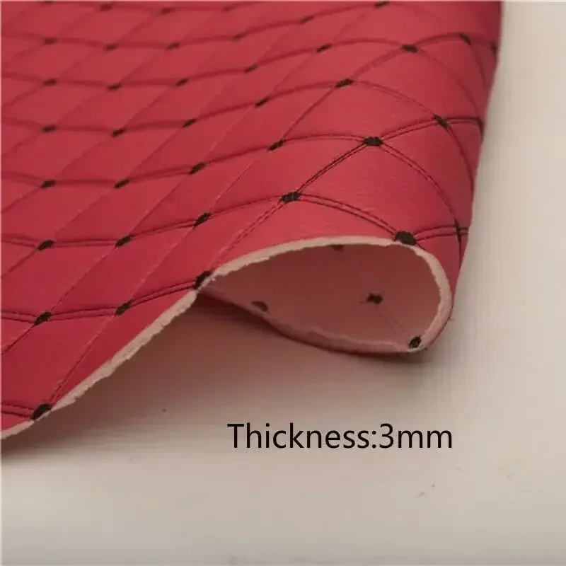 1m Sponge Quilted Embroidered Plaid Fabric Imitation Leather Fabric Car Seat Cover Interior Roof Sofa Tarpaulin Material Sewing