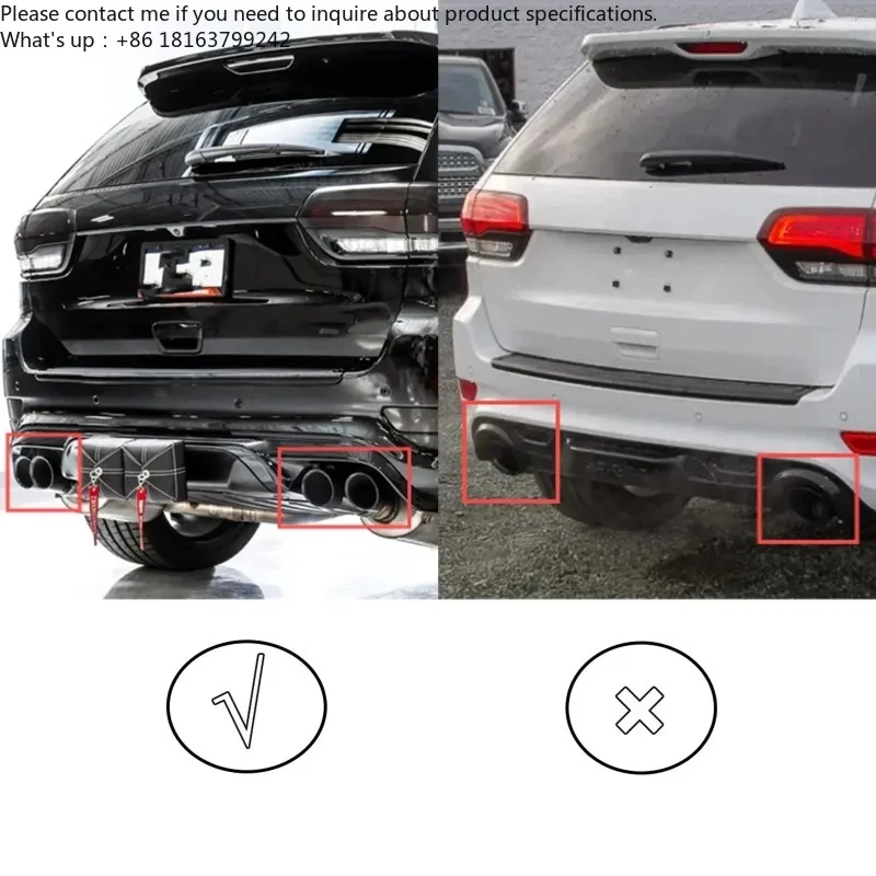 For Jeep Grand Cherokee SRT Model Modified With Four-Exhaust 2014-2022 (H Shaped Exhaust) Rear Bumper Diffuser Car Accessories