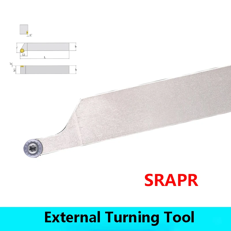 

LIHAOPING SRAPR SRAPR2020K10 SRAPR2020 White Nickel Coated External Turning Tool Holder CNC Lathe Cutter Carbide Inserts RPMT