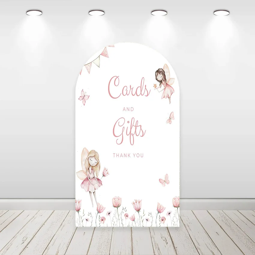 

Mehofond Custom 2-Sided Little Fairy Pink Flowers Girls Birthday Party Baby Shower Cover Chiara Arch Background Decor Backdrop