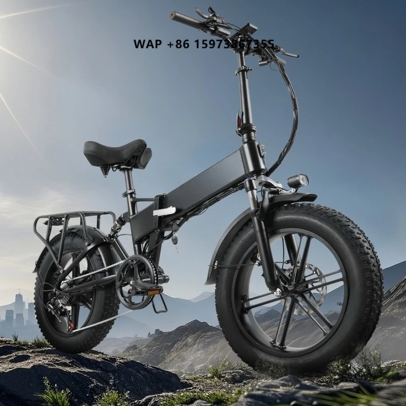 Aluminum Alloy Frame 20 Inch Road Electric Folding Bike 500W Brushless Motor 48V Lithium Battery 7 Speed Rear Hub Motor Fat Tire