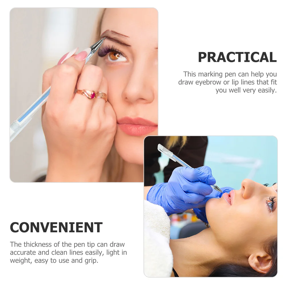 10 szt. Wodoodpornych pisaków kosmetycznych do trwałego pozycjonowania, chirurgii, oznaczania blizn, brwi, ust, precyzyjne.