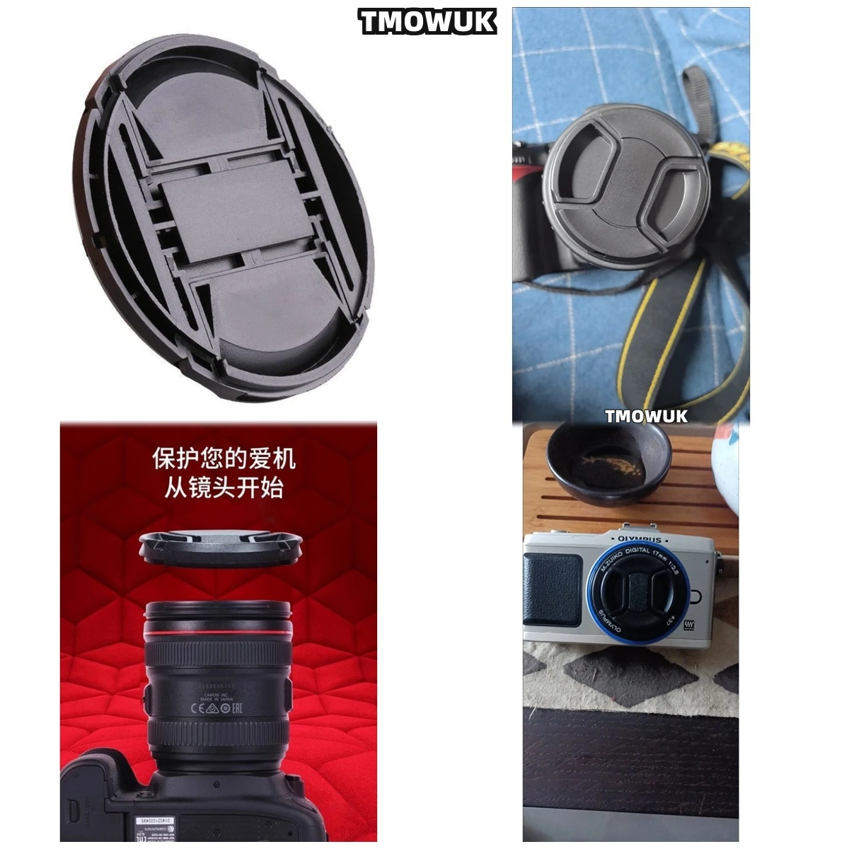 

For Panasonic S1RM2 S9K G5 G6 GH1 GX1 GX8 DMC-FZ30 DMC-FZ50 Camera Lens Cap Protective Cover Center Pinch Snap-on 49mm 52 55 58