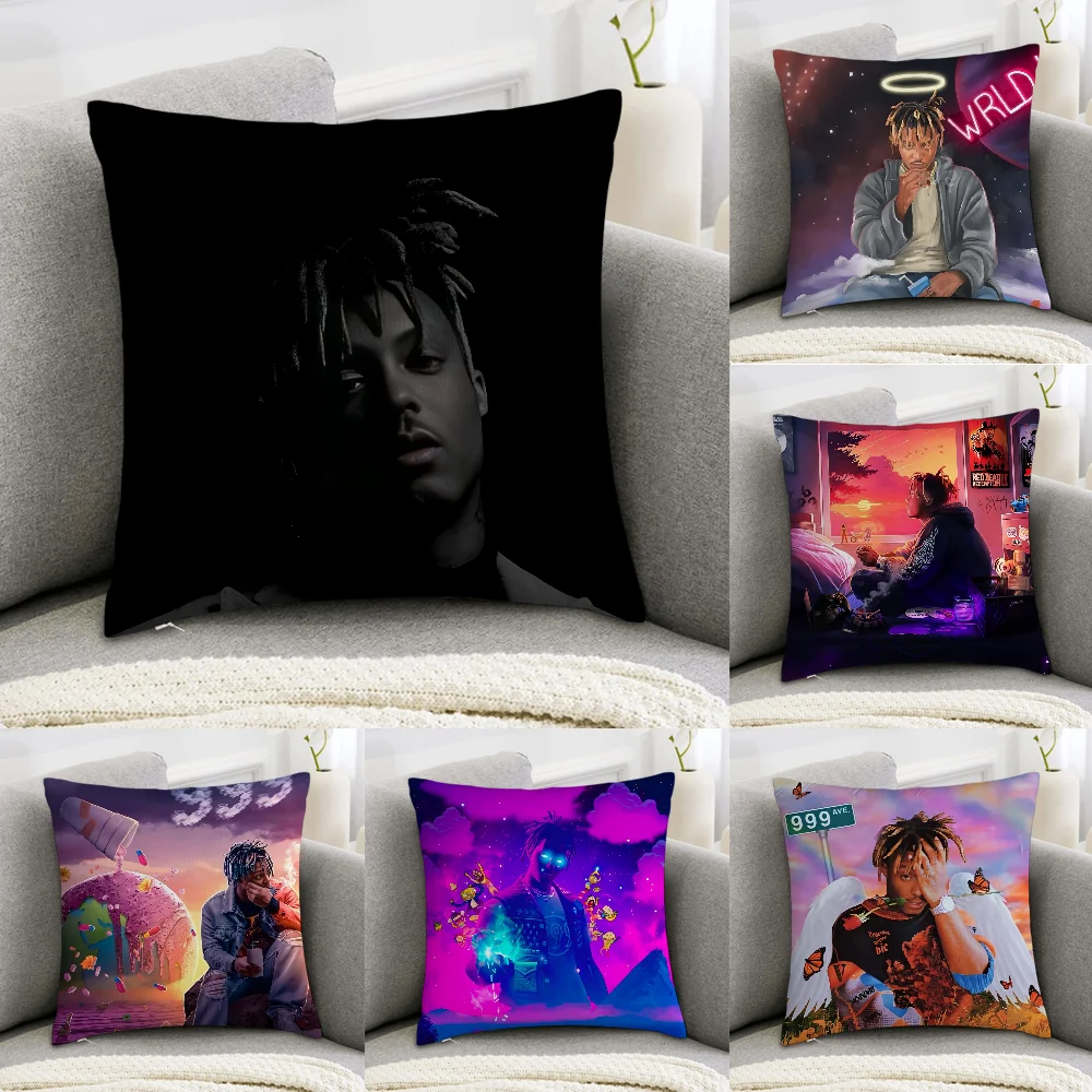 J-Juice Wrld Rapper Pillow Case Sofa Decorative Home Double-sided Print Plush Square Throw Pillow Covers Cushion Decor Cover